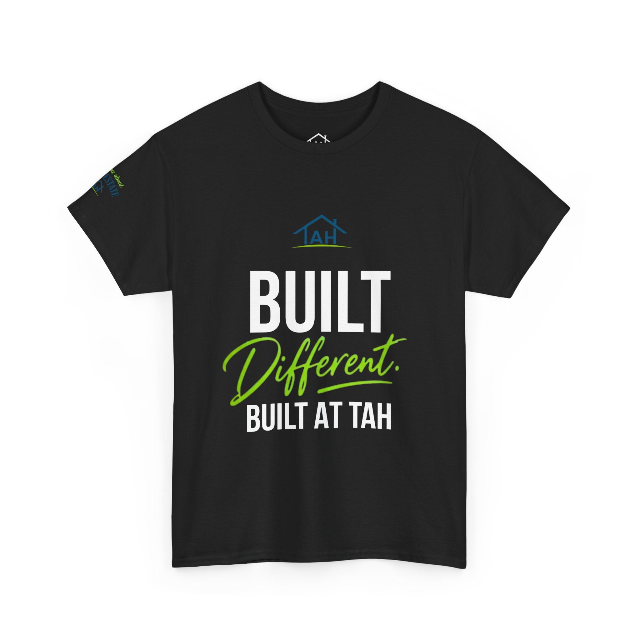 Built Different | Built At TAH  T-Shirt | Built at TAH, QR Code Back