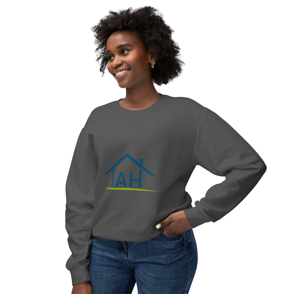 TAH- Cozy Unisex Lightweight Crewneck Sweatshirt- TEAL LOGO