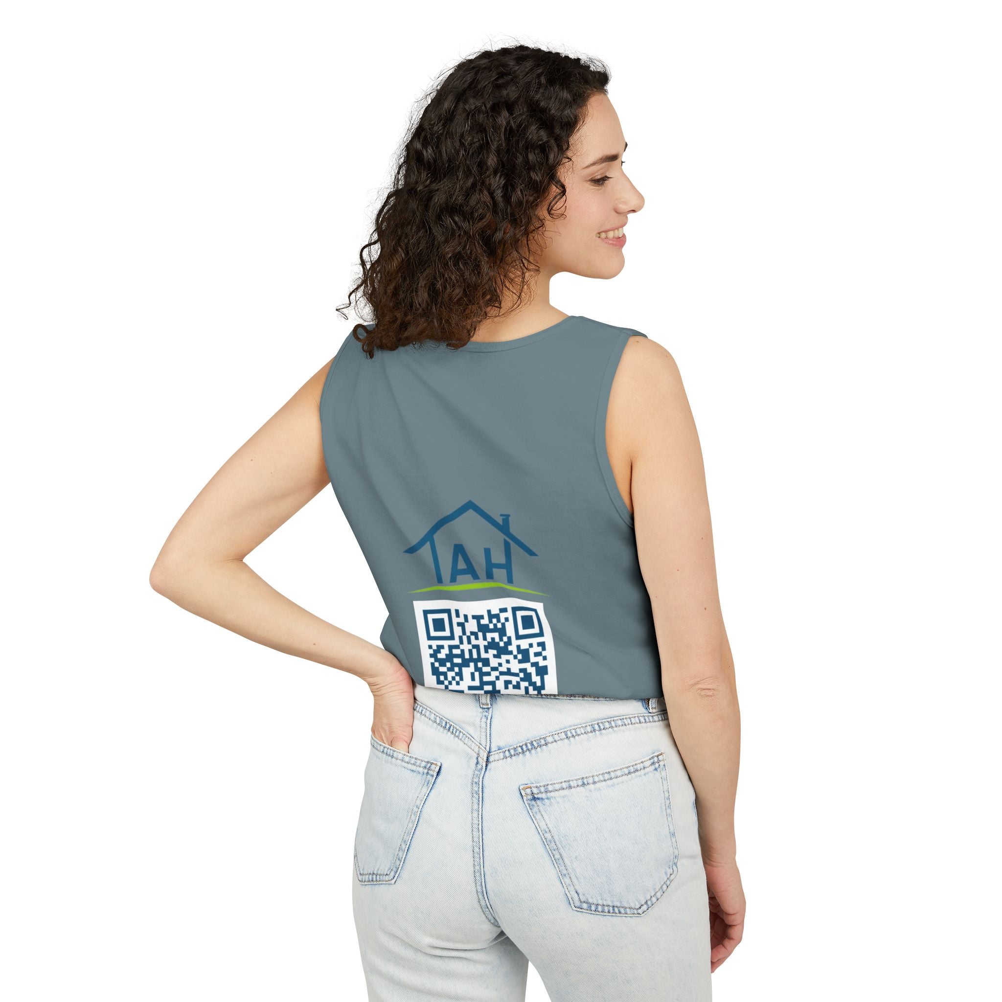 Ask Me About Real Estate Tank Top — 'TAH' QR Realtor Marketing Tank