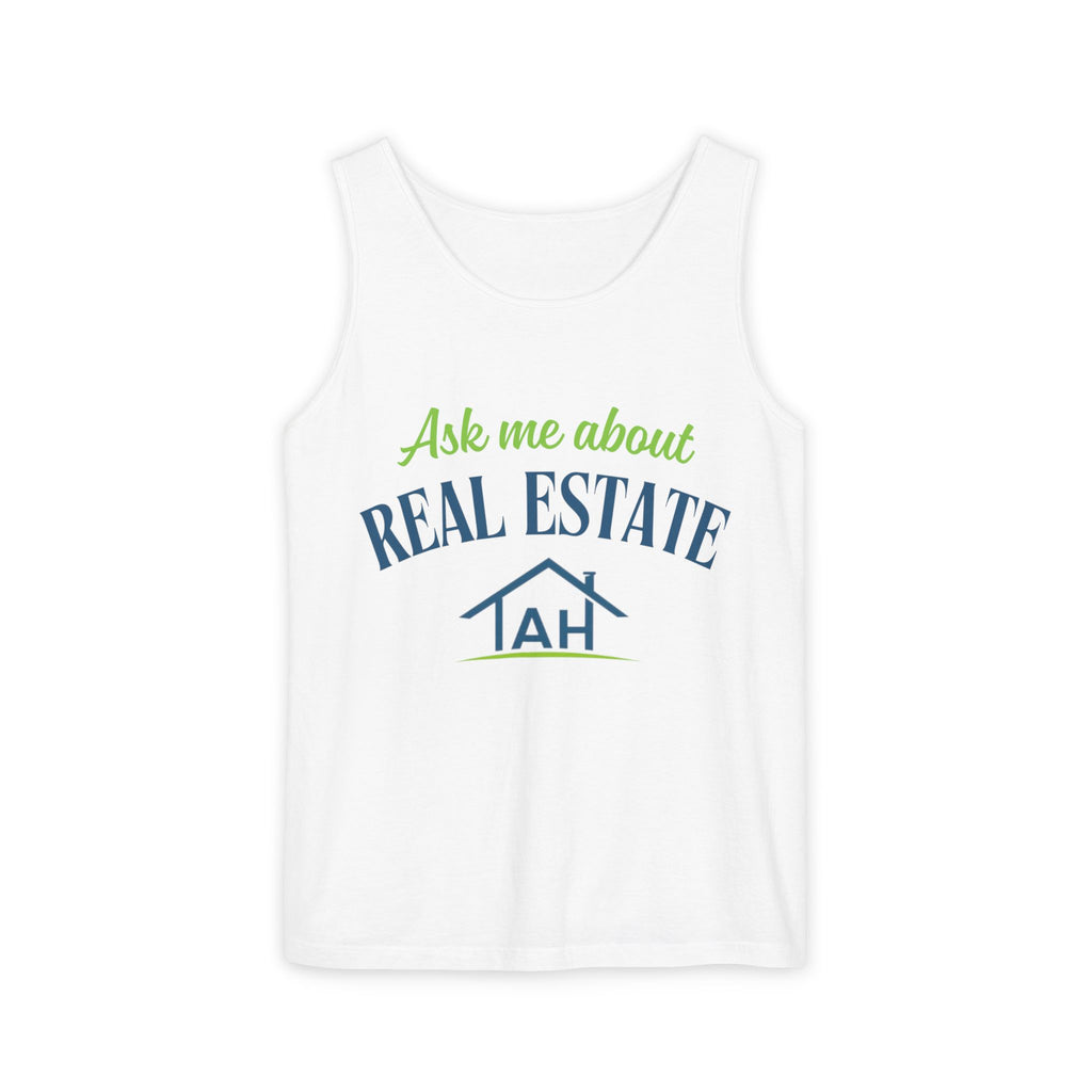 Ask Me About Real Estate Tank Top — 'TAH' QR Realtor Marketing Tank