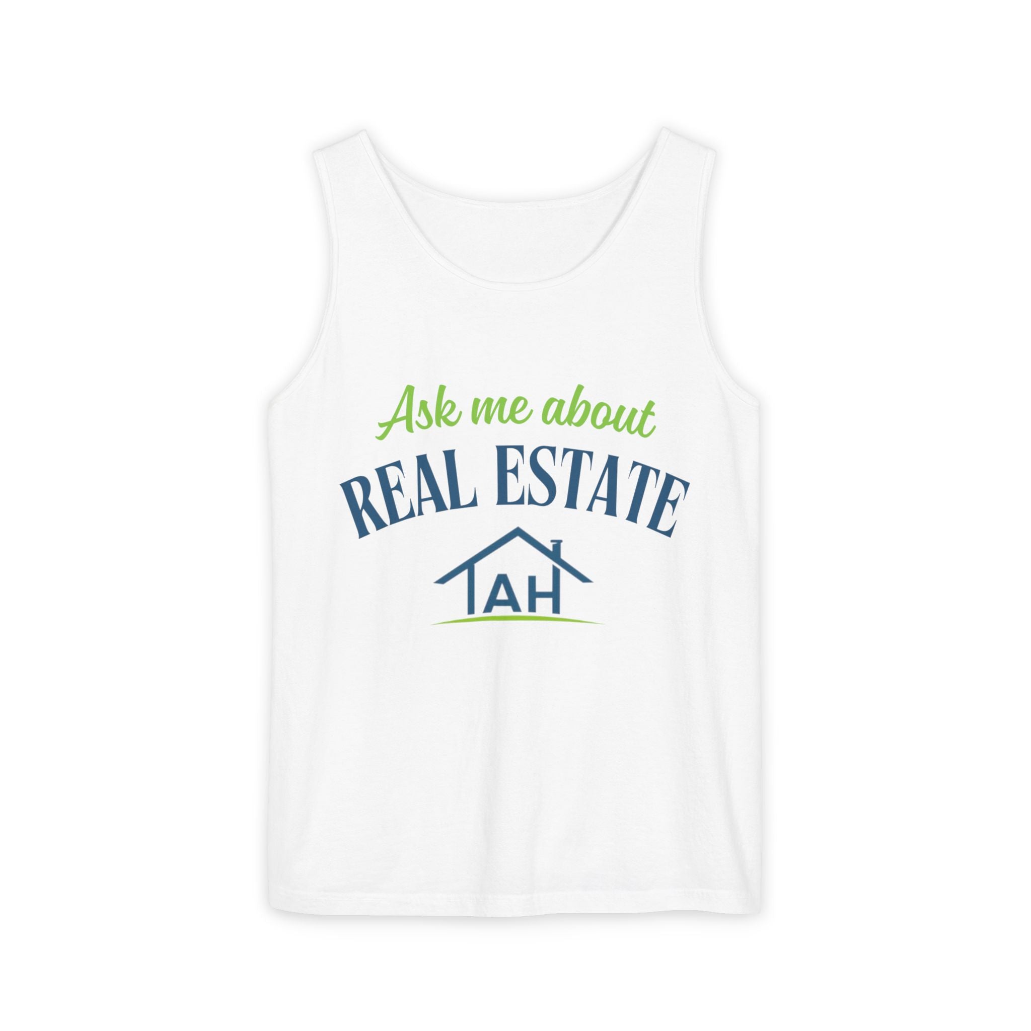 Ask Me About Real Estate Tank Top — 'TAH' QR Realtor Marketing Tank