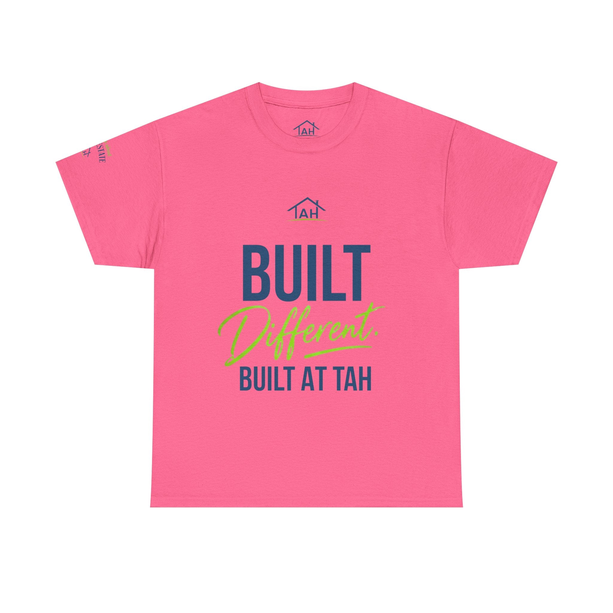 Built Different | Built At TAH  T-Shirt | Built at TAH, QR Code Back