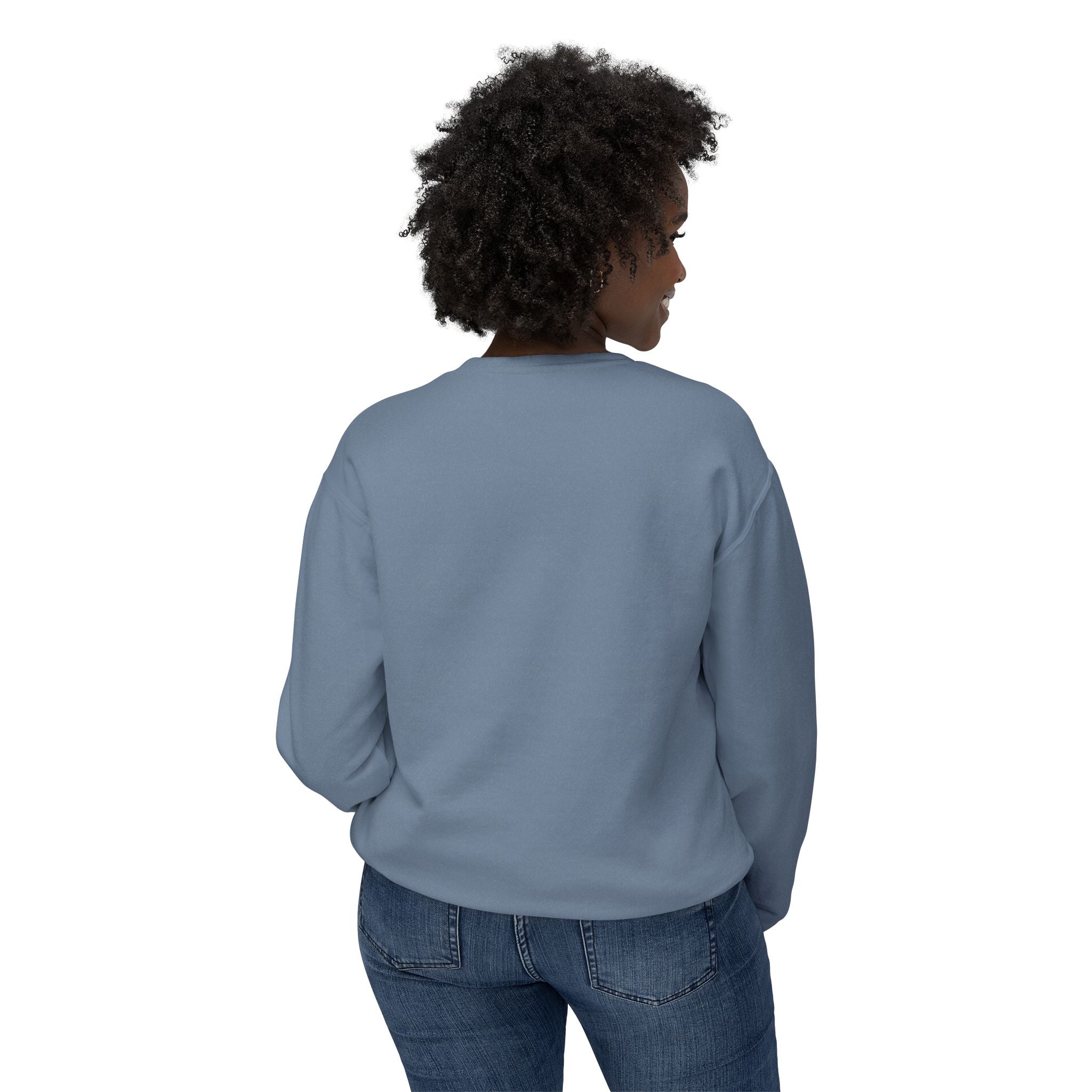 TAH- Cozy Unisex Lightweight Crewneck Sweatshirt- WHITE LOGO