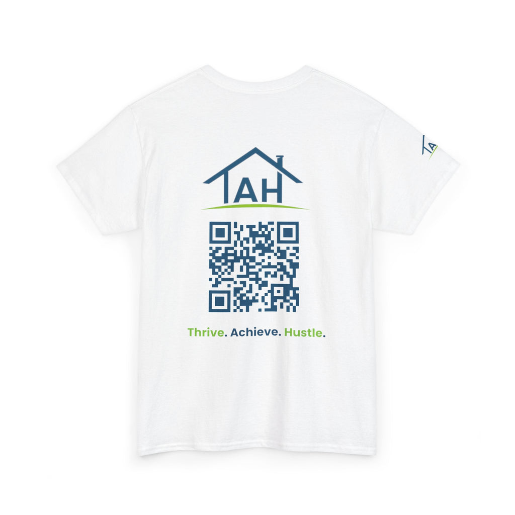 Built Different | Built At TAH  T-Shirt | Built at TAH, QR Code Back