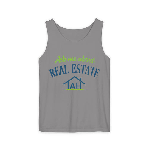 Ask Me About Real Estate Tank Top — 'TAH' QR Realtor Marketing Tank