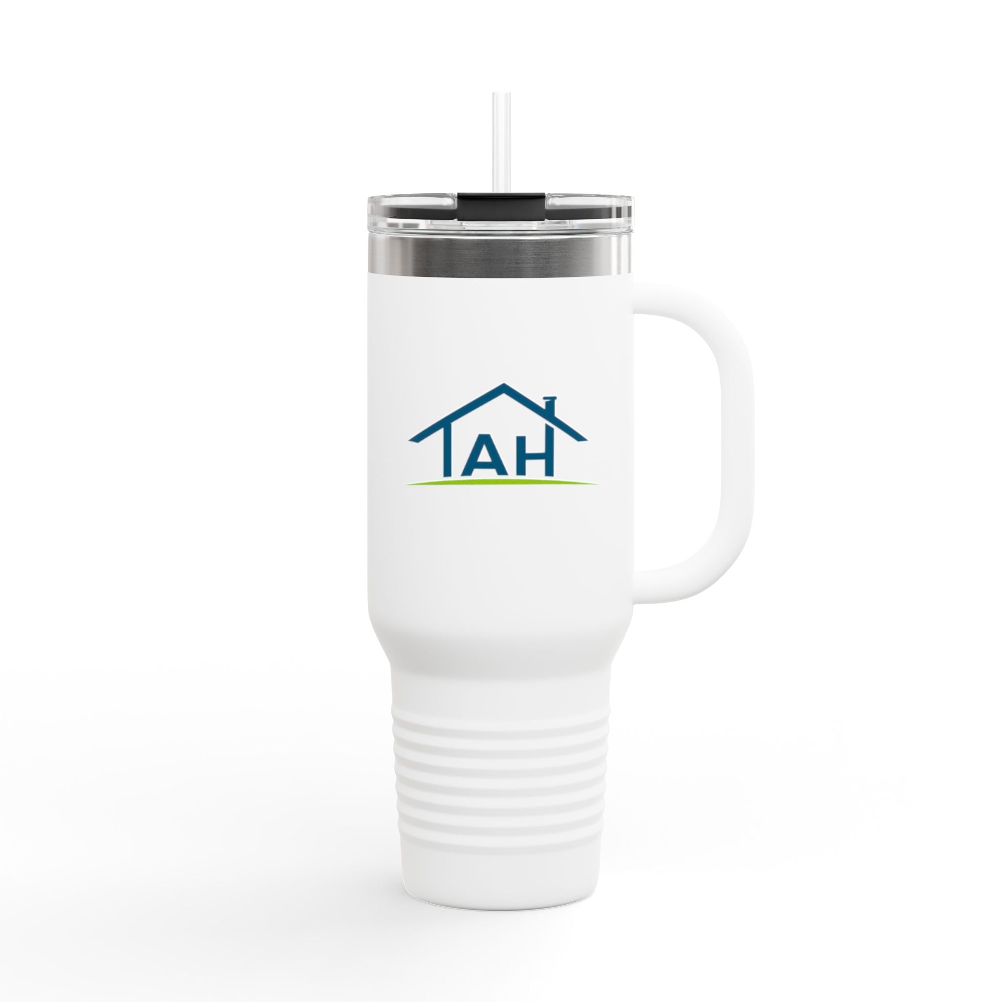 TAH Logo Insulated Travel Mug with Straw - LOGO ONLY