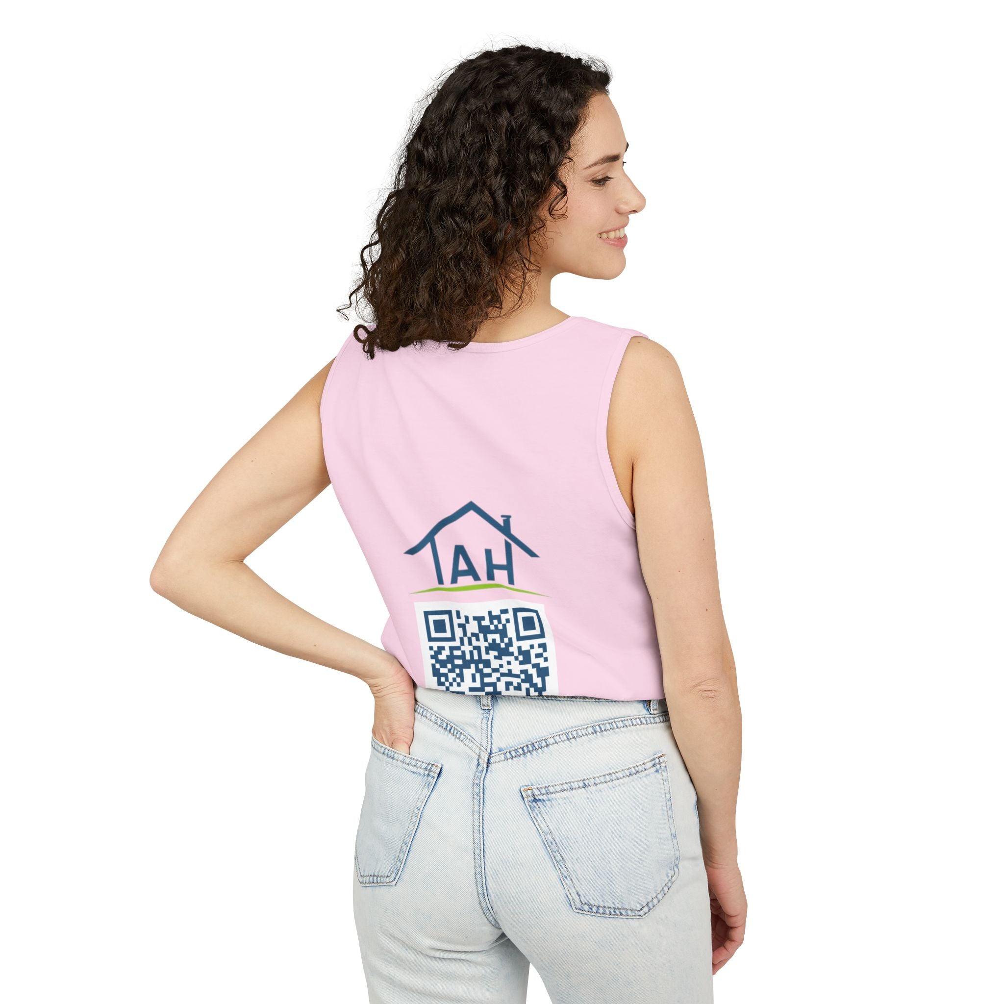 Ask Me About Real Estate Tank Top — 'TAH' QR Realtor Marketing Tank