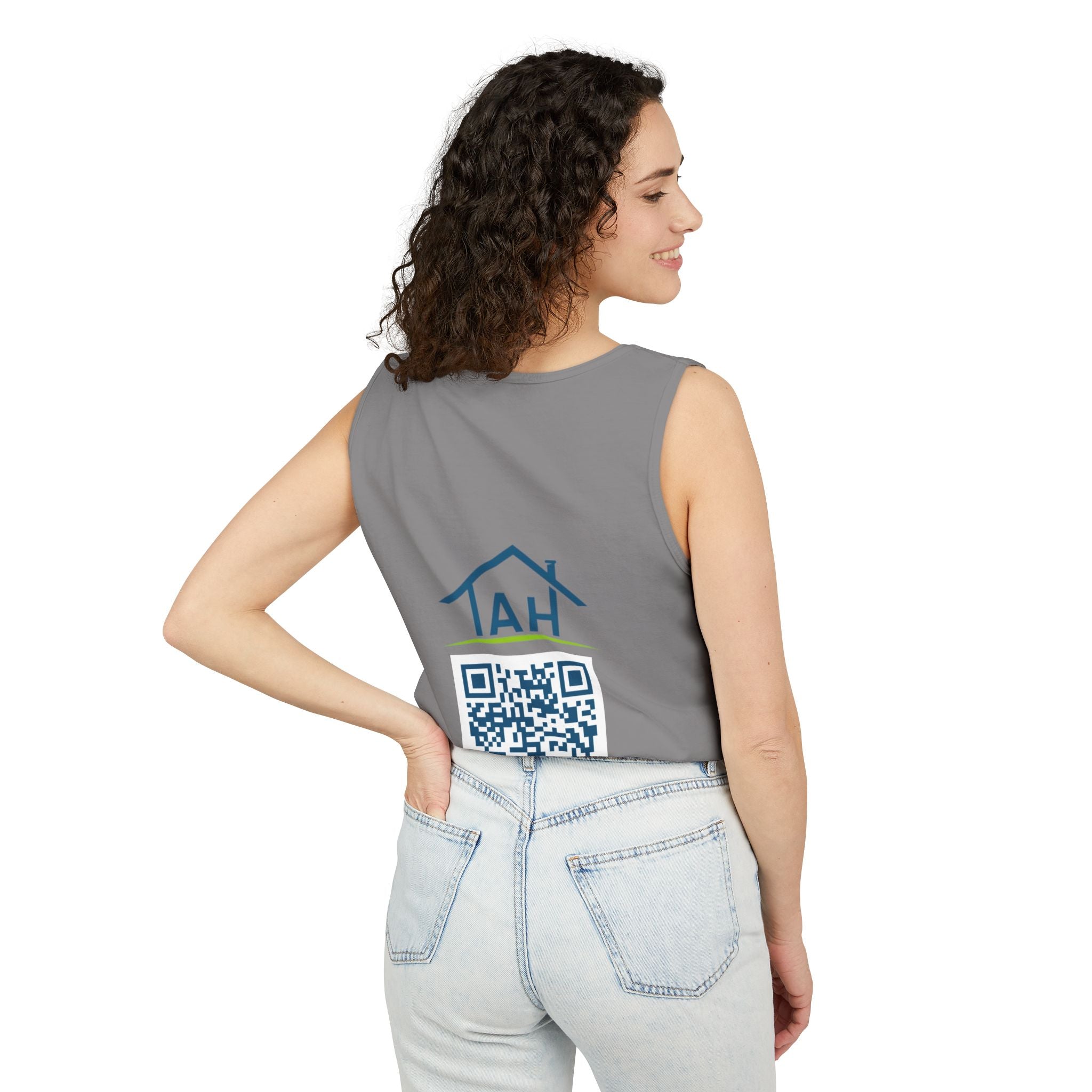 Ask Me About Real Estate Tank Top — 'TAH' QR Realtor Marketing Tank