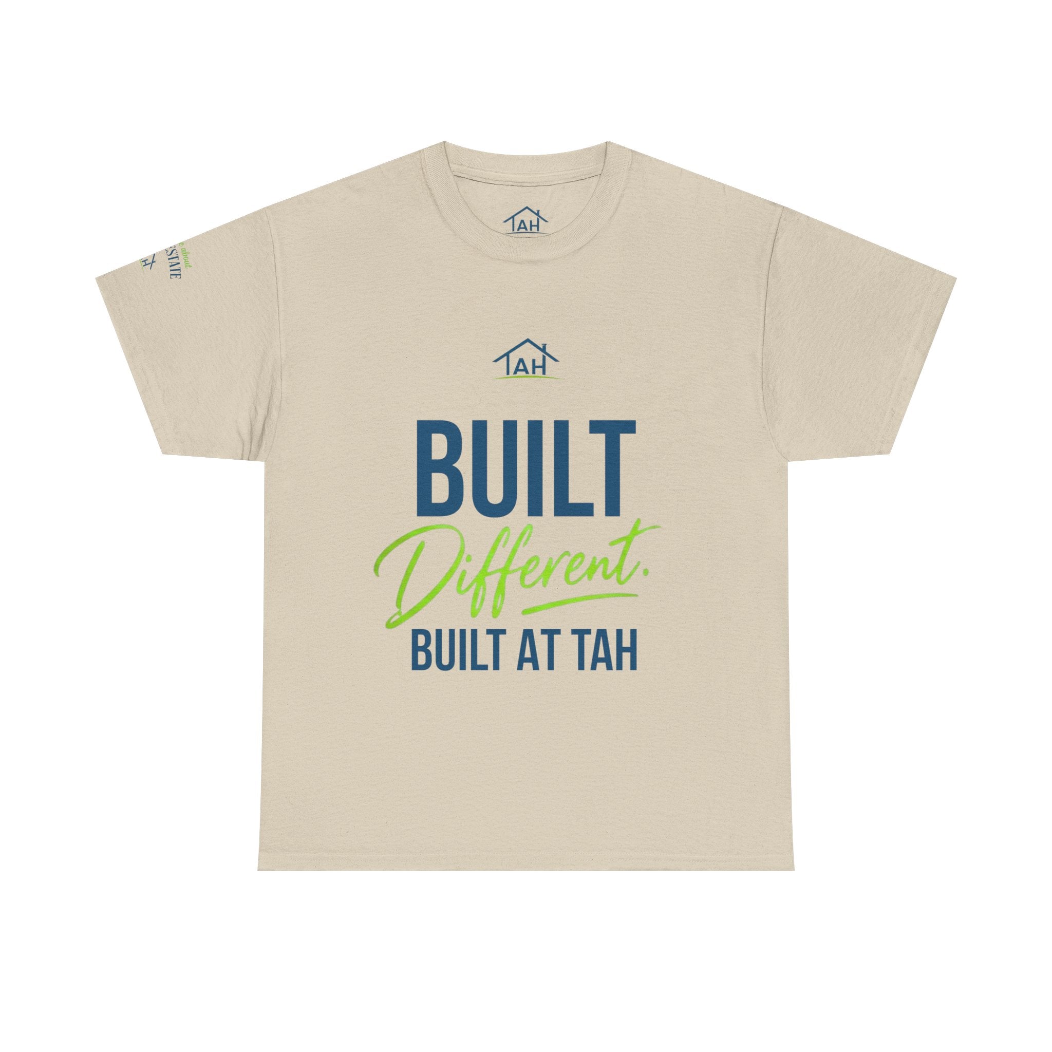 Built Different | Built At TAH  T-Shirt | Built at TAH, QR Code Back