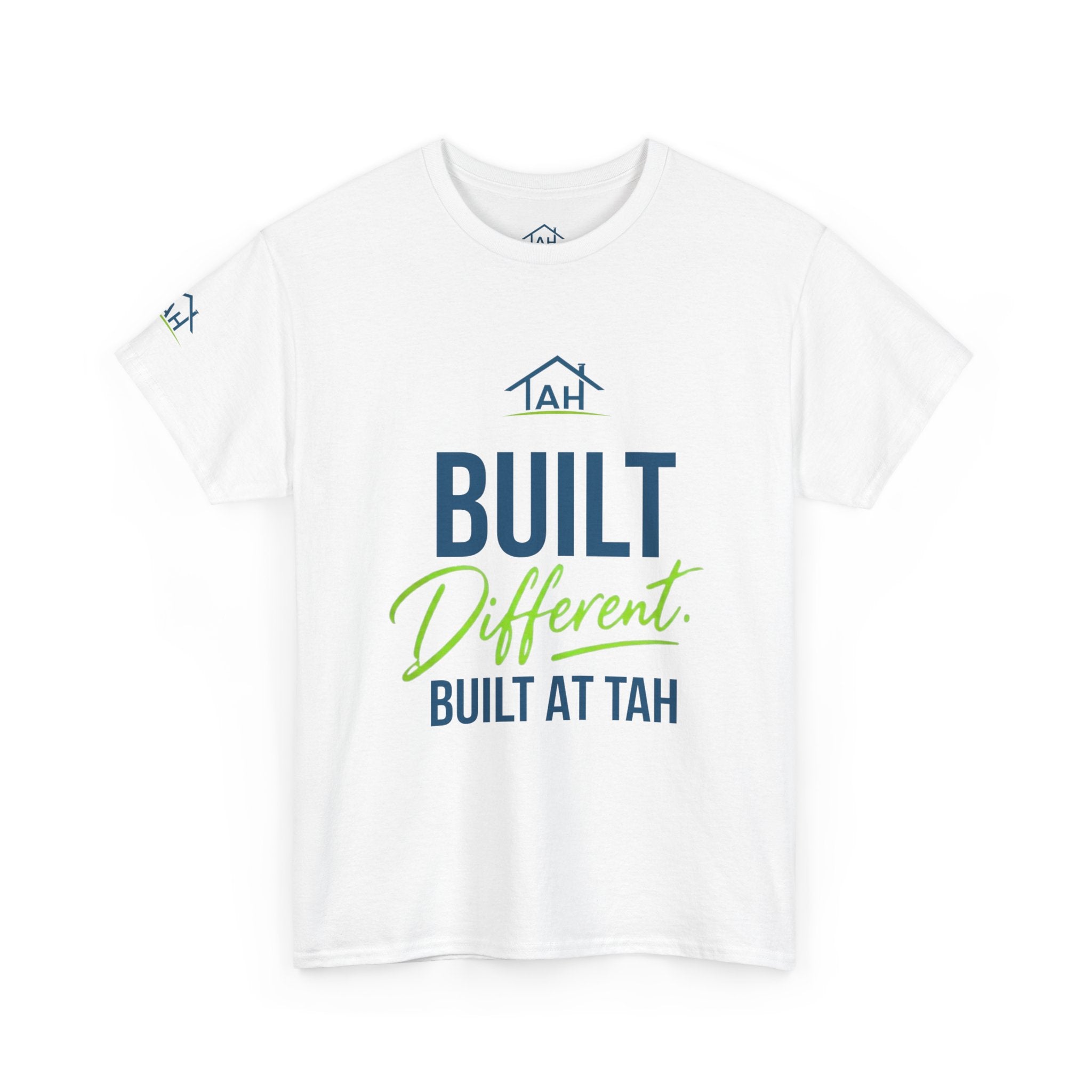 Built Different | Built At TAH  T-Shirt | Built at TAH, QR Code Back