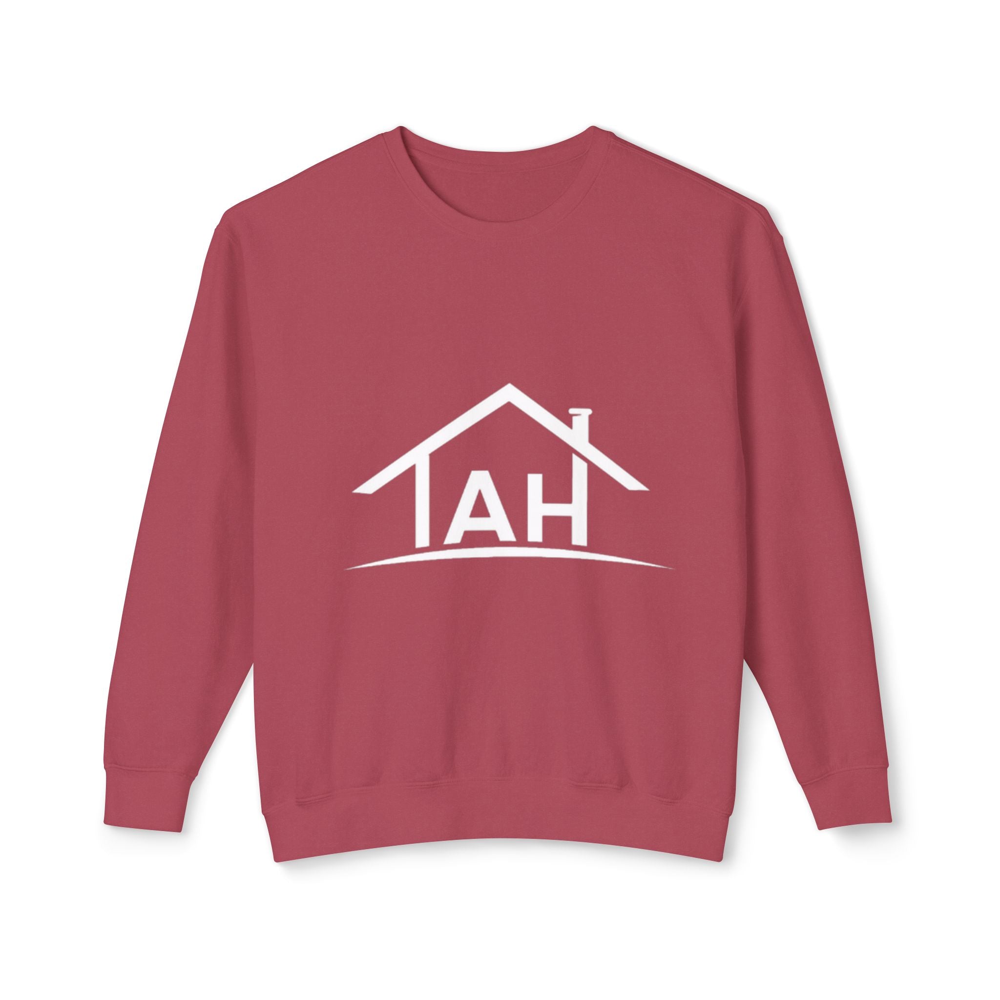 TAH- Cozy Unisex Lightweight Crewneck Sweatshirt- WHITE LOGO