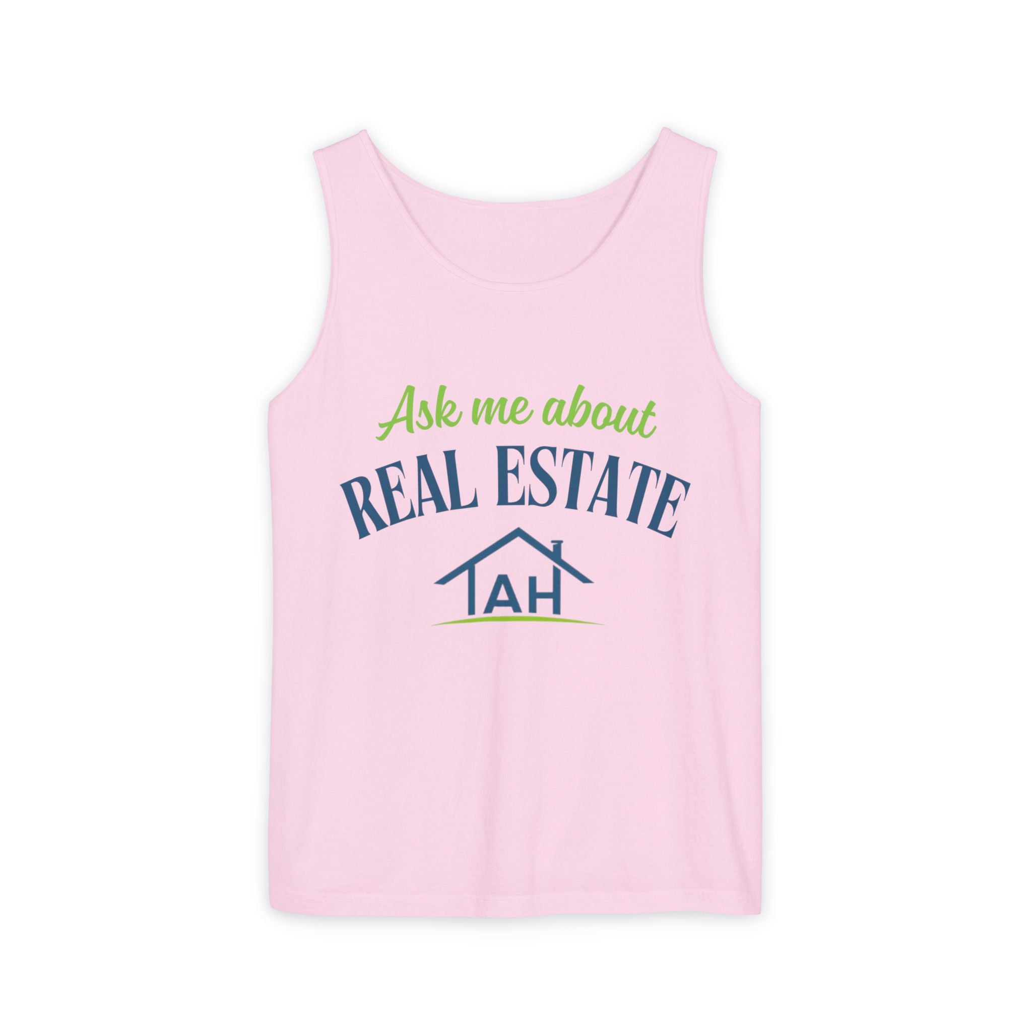 Ask Me About Real Estate Tank Top — 'TAH' QR Realtor Marketing Tank