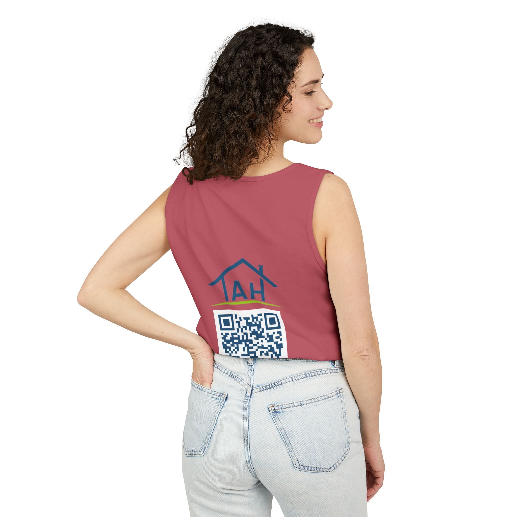 Ask Me About Real Estate Tank Top — 'TAH' QR Realtor Marketing Tank