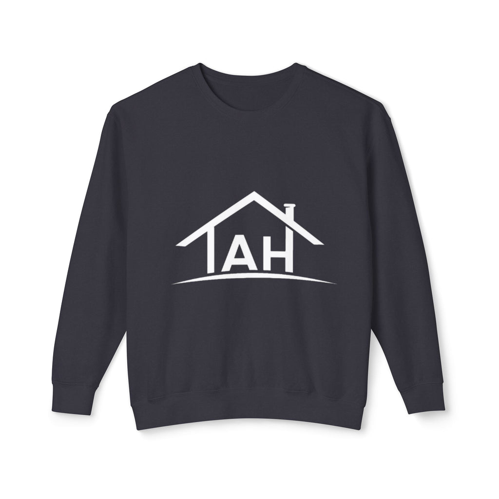 TAH- Cozy Unisex Lightweight Crewneck Sweatshirt- WHITE LOGO
