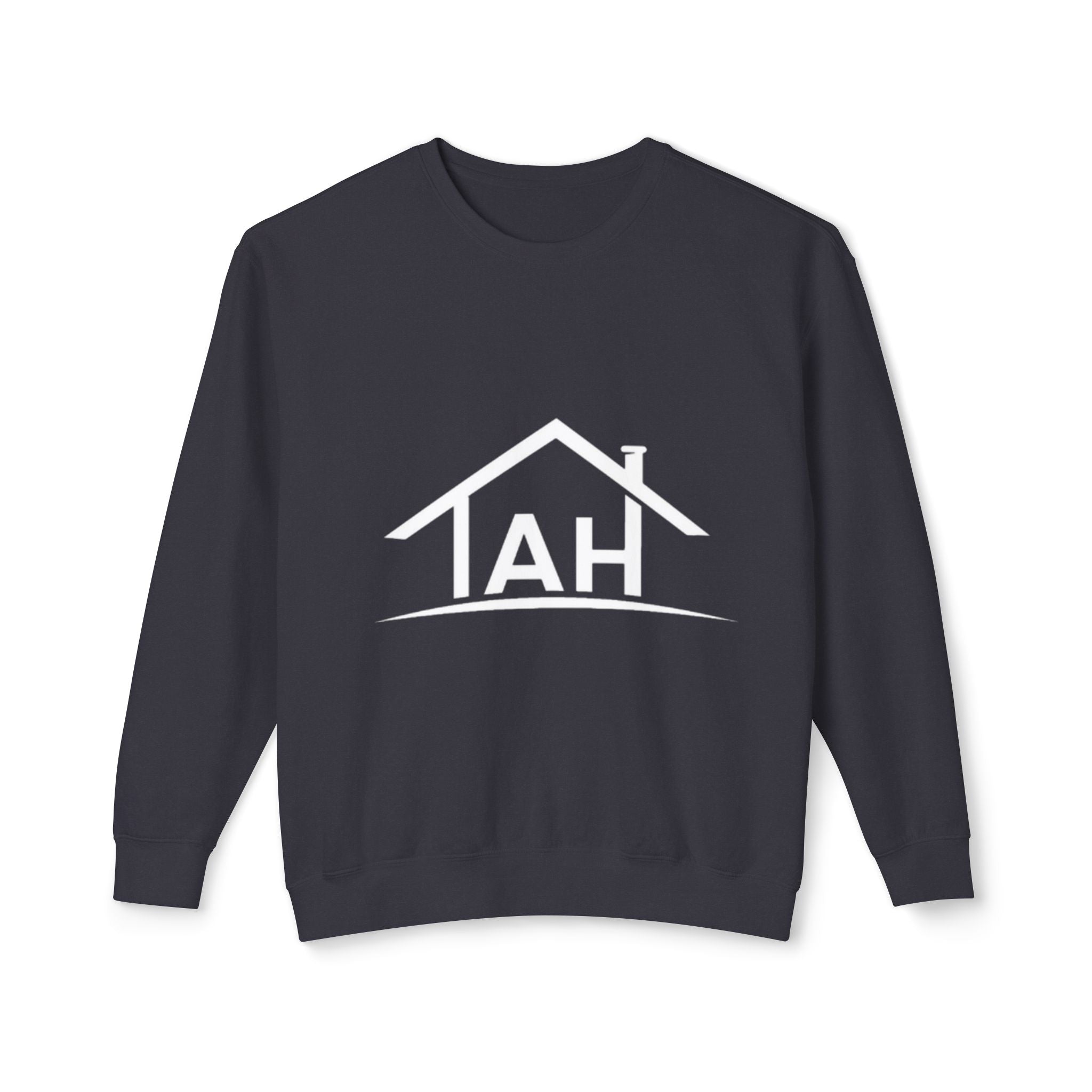TAH- Cozy Unisex Lightweight Crewneck Sweatshirt- WHITE LOGO