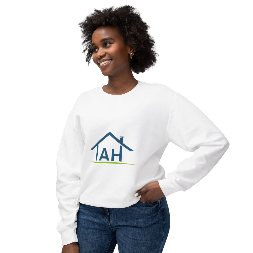 TAH- Cozy Unisex Lightweight Crewneck Sweatshirt- TEAL LOGO