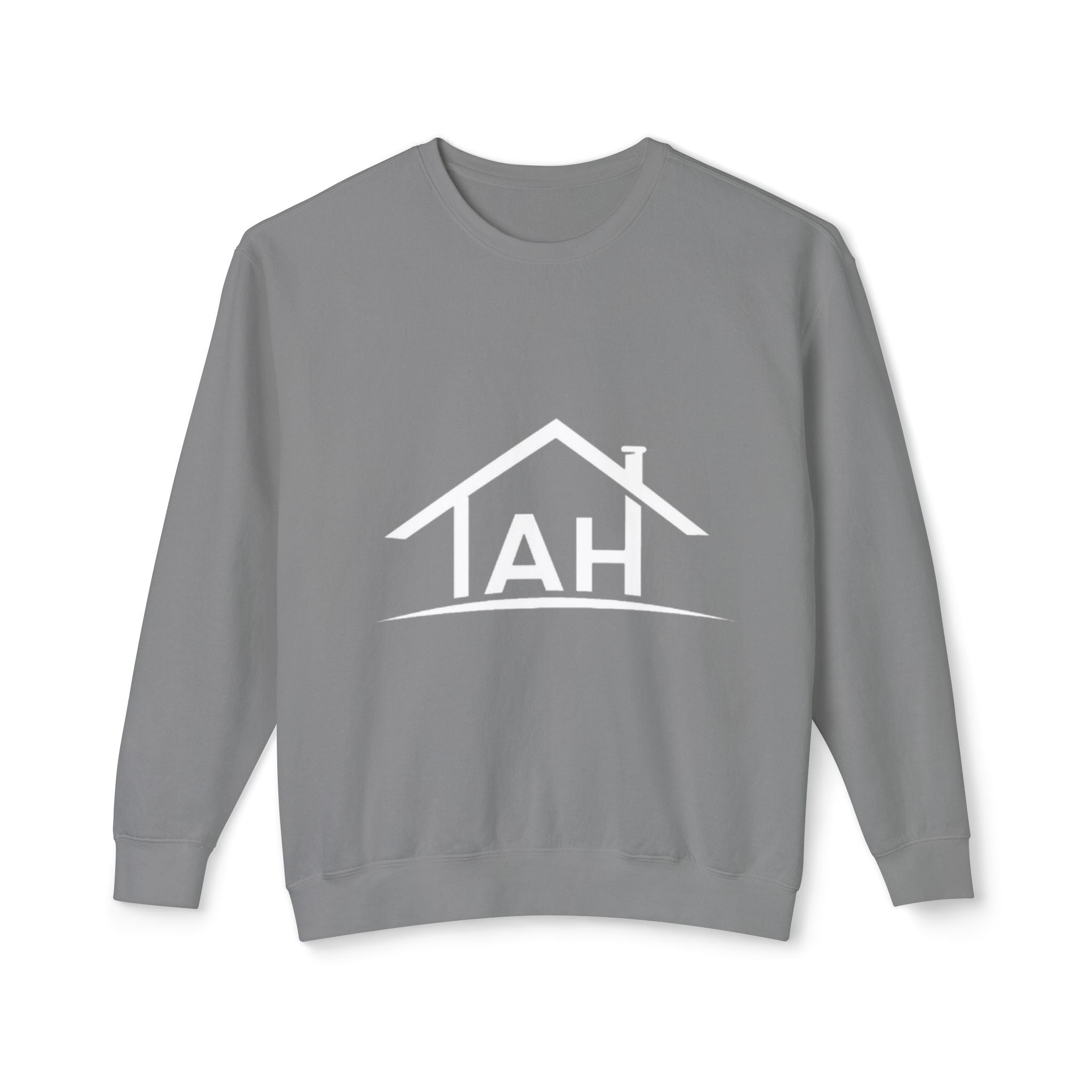 TAH- Cozy Unisex Lightweight Crewneck Sweatshirt- WHITE LOGO