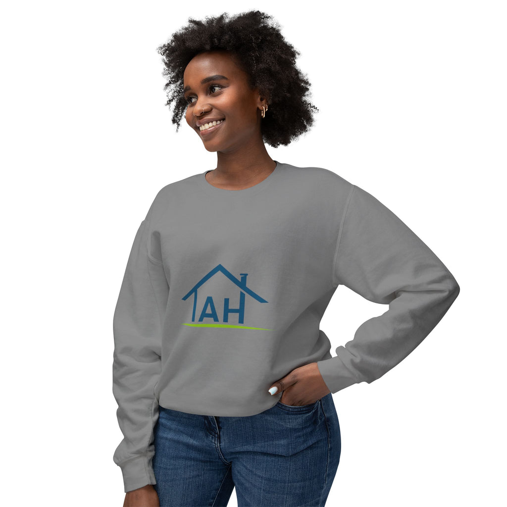 TAH- Cozy Unisex Lightweight Crewneck Sweatshirt- TEAL LOGO