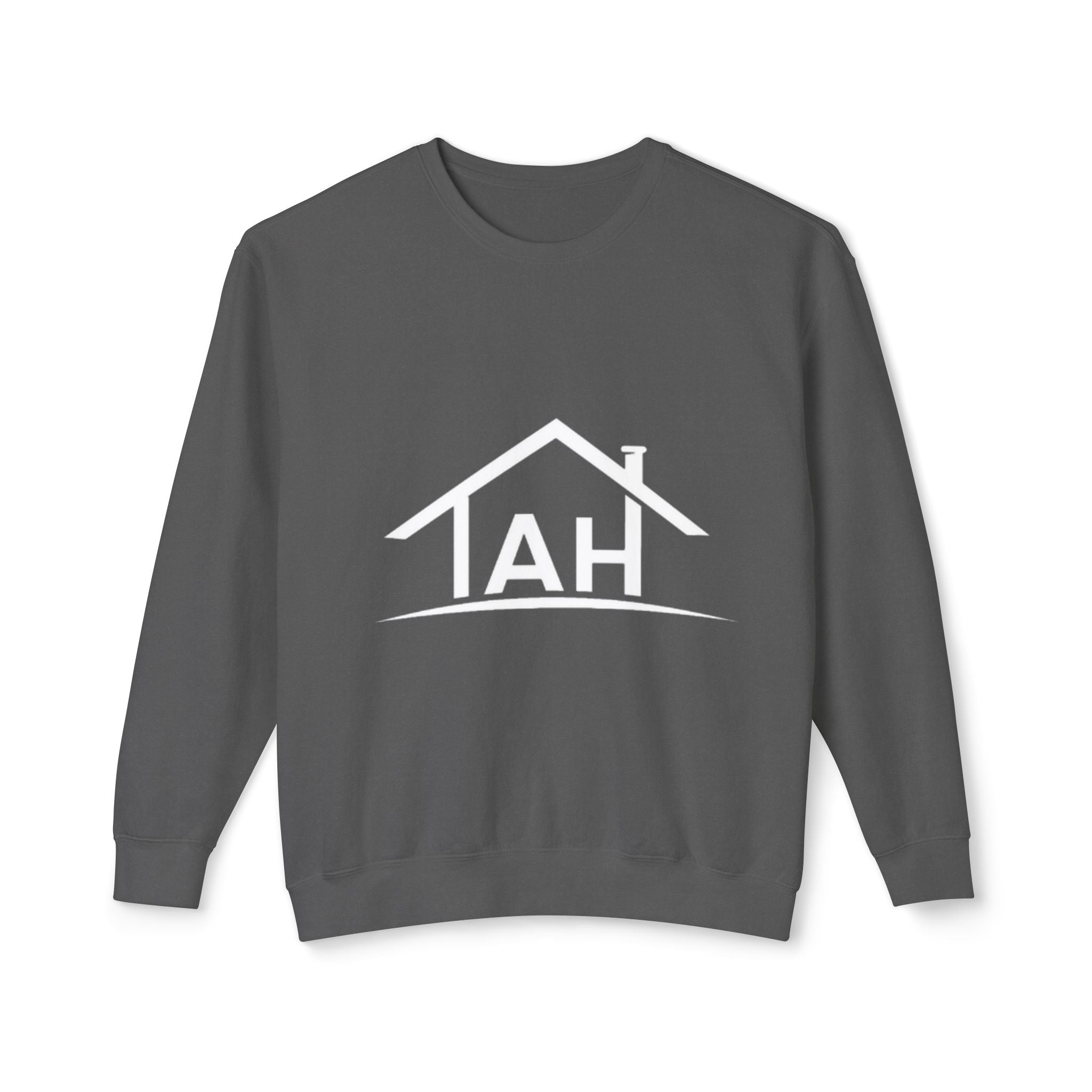 TAH- Cozy Unisex Lightweight Crewneck Sweatshirt- WHITE LOGO