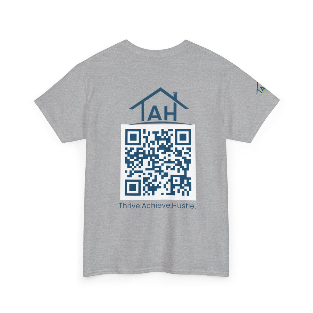 Built Different | Built At TAH  T-Shirt | Built at TAH, QR Code Back