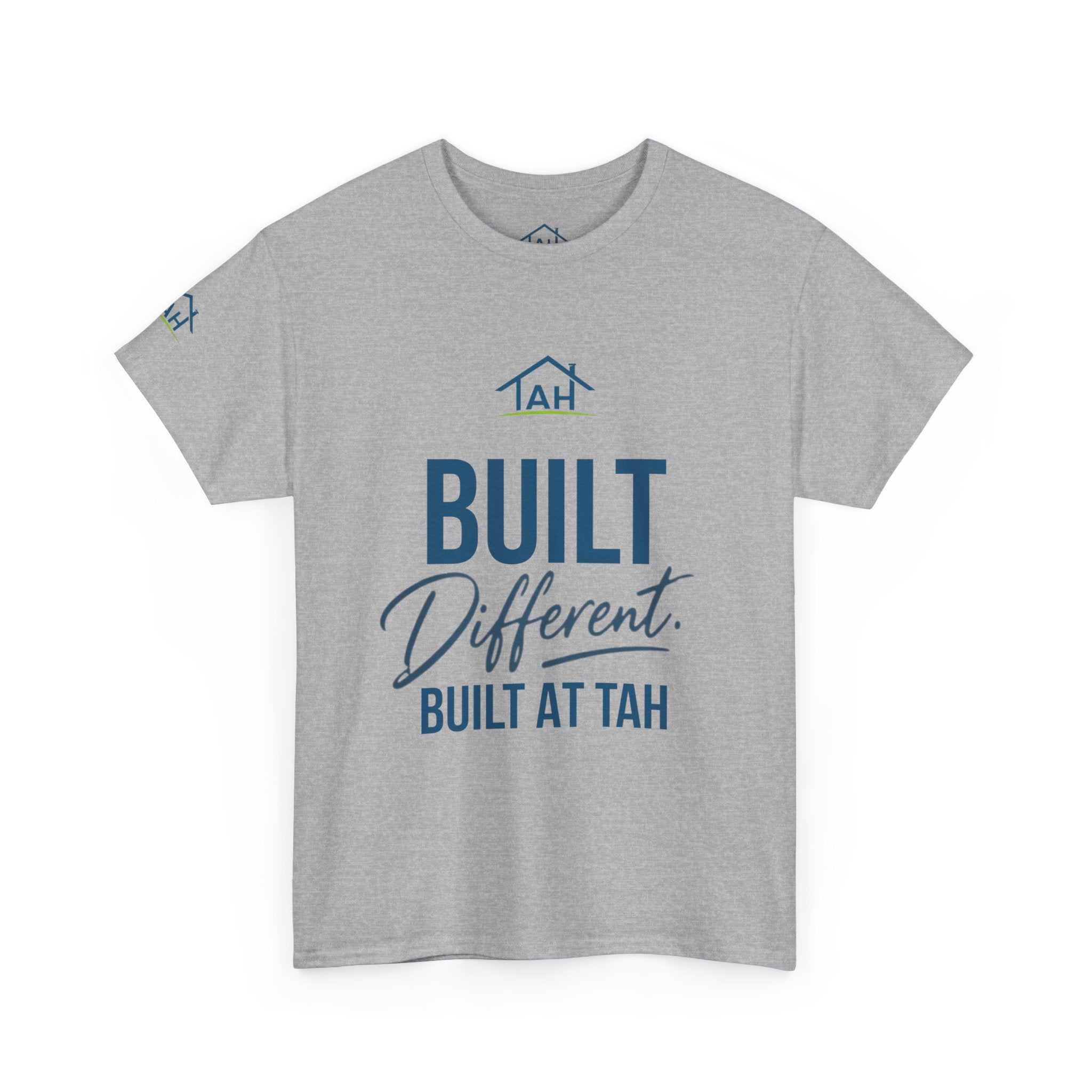 Built Different | Built At TAH  T-Shirt | Built at TAH, QR Code Back