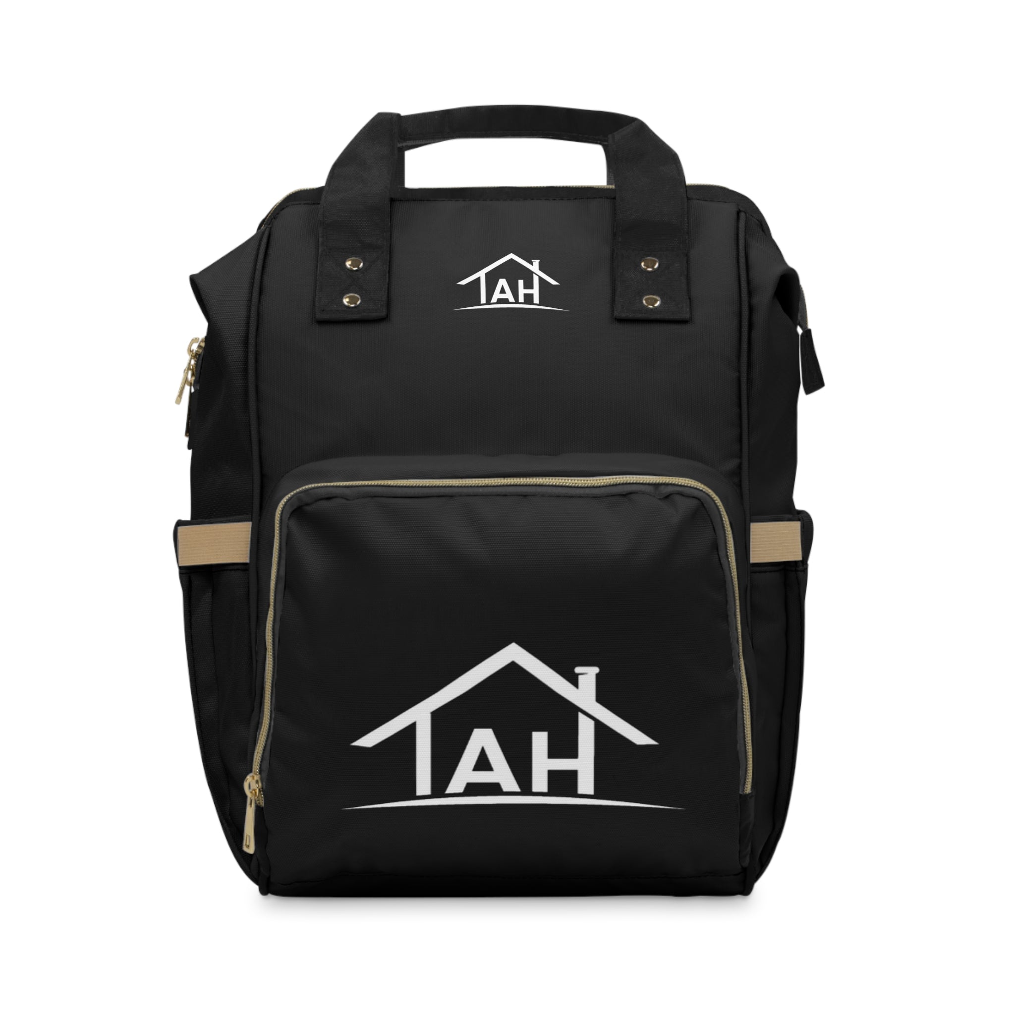 TAH- Multifunctional Diaper Backpack - BLACK/ white