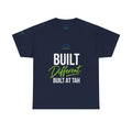 Built Different | Built At TAH  T-Shirt | Built at TAH, QR Code Back