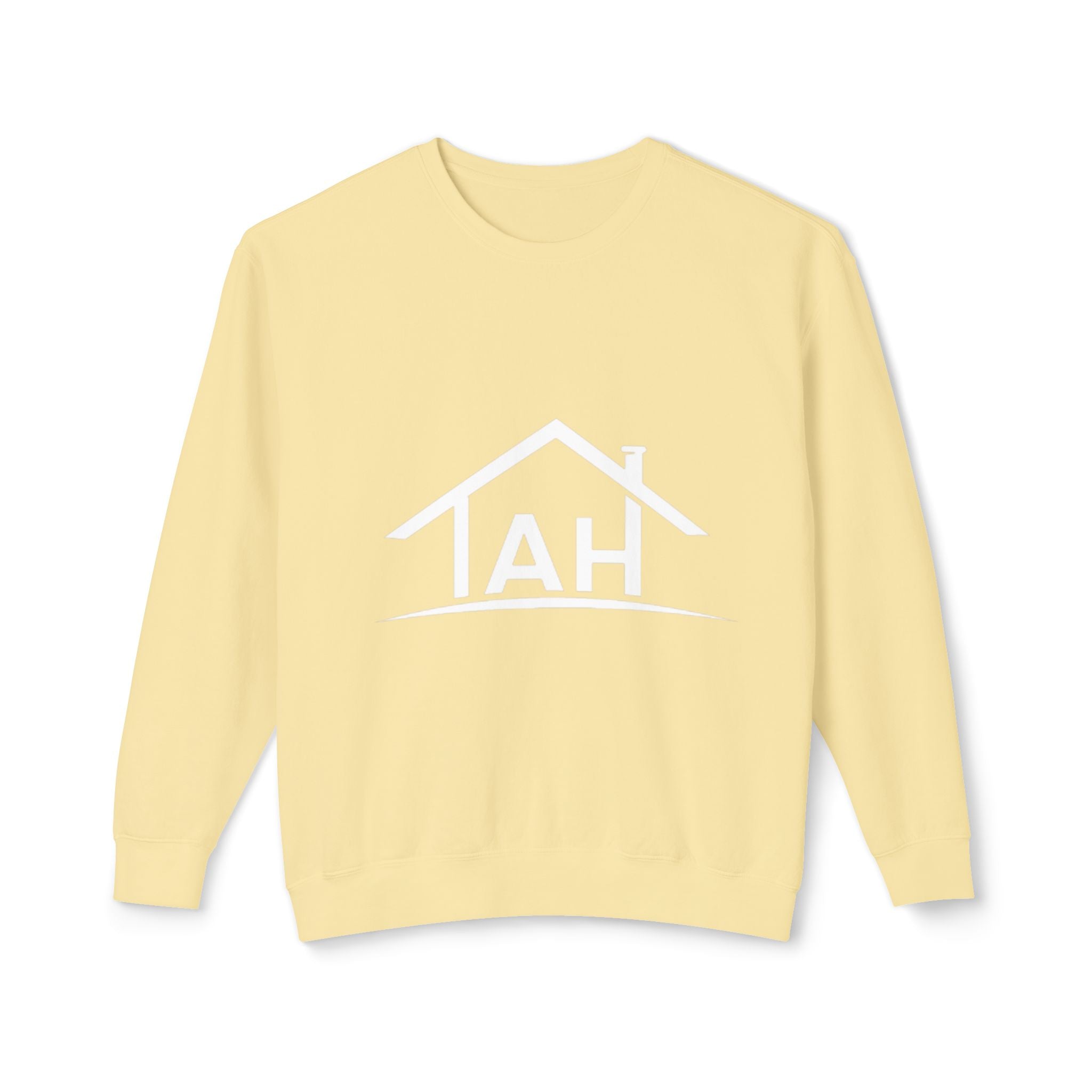 TAH- Cozy Unisex Lightweight Crewneck Sweatshirt- WHITE LOGO