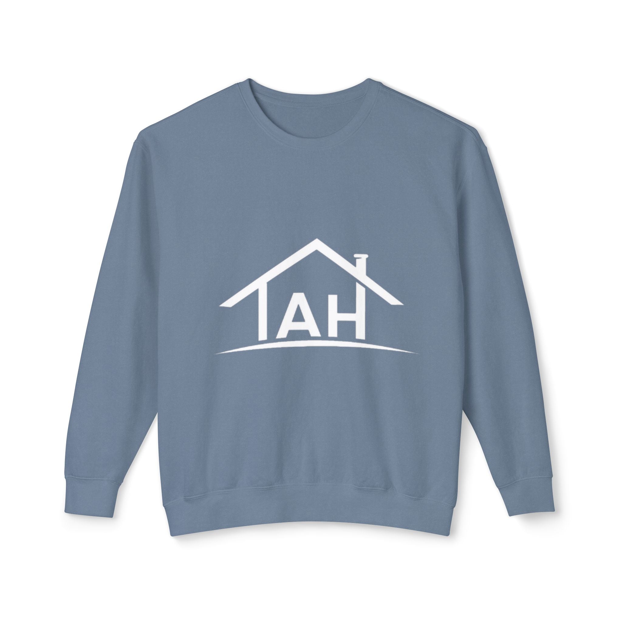 TAH- Cozy Unisex Lightweight Crewneck Sweatshirt- WHITE LOGO